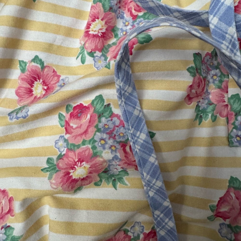 Charming Fun VTG Floral and Striped Kids Bubble, flutter sleeve, tie belt - Picture 3 of 4